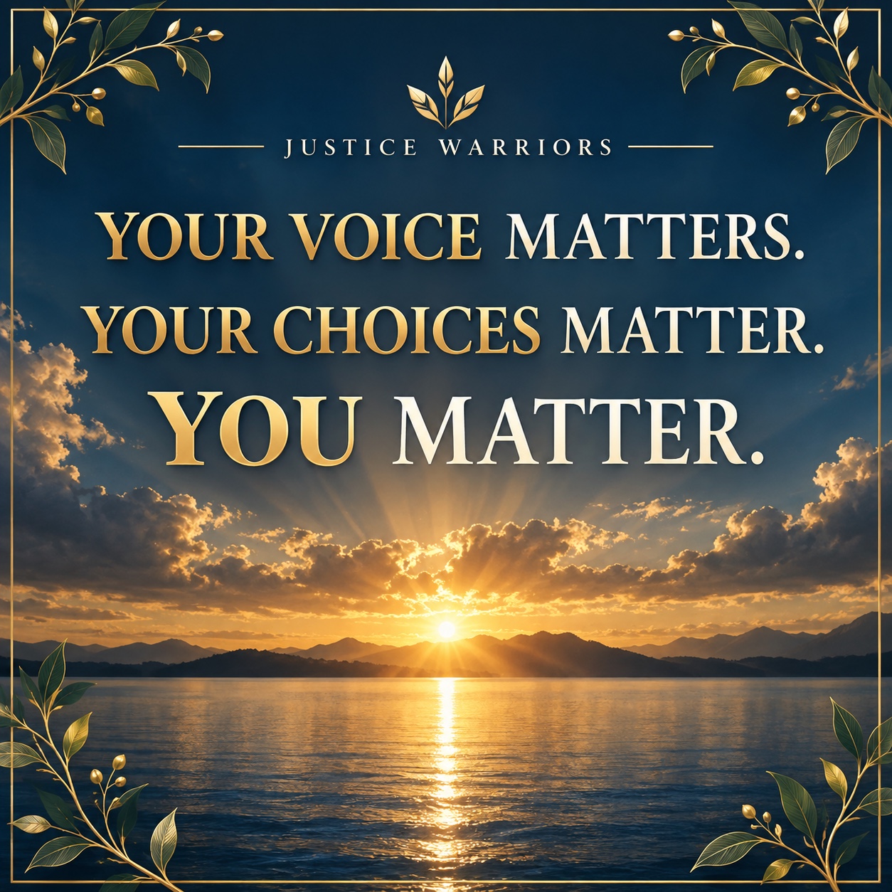Your voice matters, your choices matter, you matter